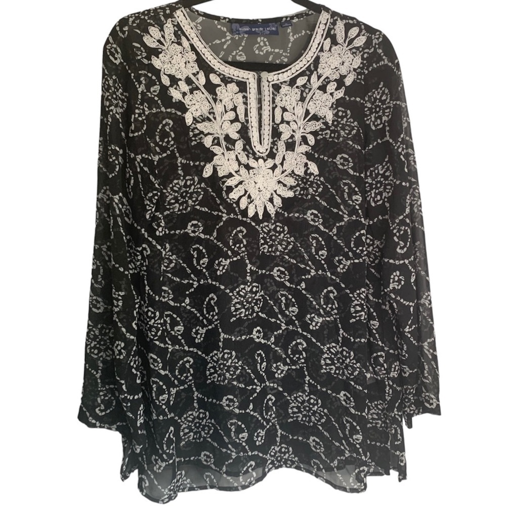 Susan Graver Sheer Swimsuit Tunic Coverup